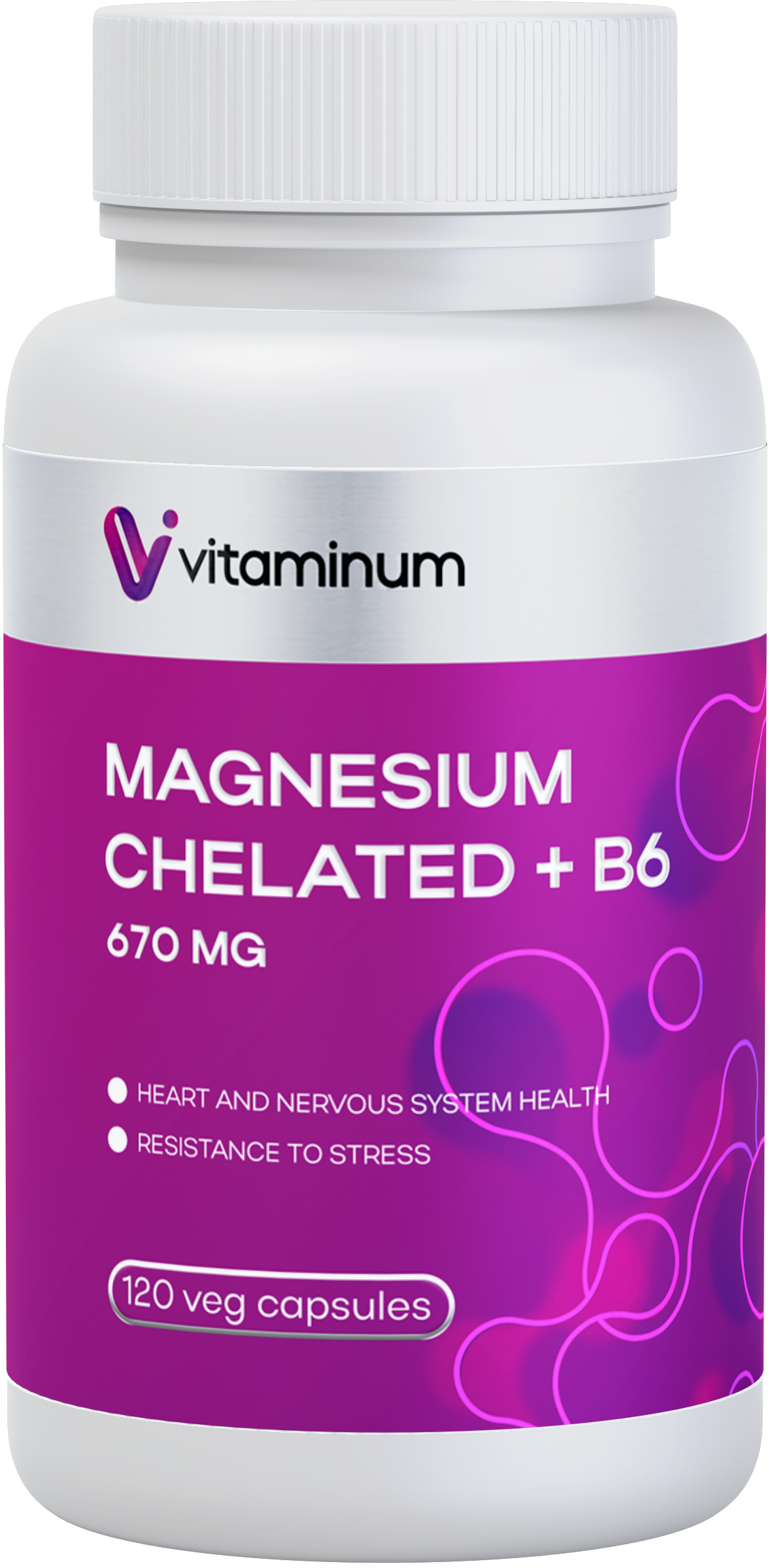  Vitaminum МАГНИЙ ХЕЛАТ + витамин В6 (670 MG) 120 капсул 800 мг  в Бузулуке